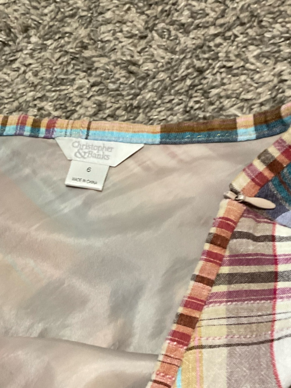 Christopher & Banks Plaid A-Line Skirt with Beige Underskirt Medium - Picture 5 of 8